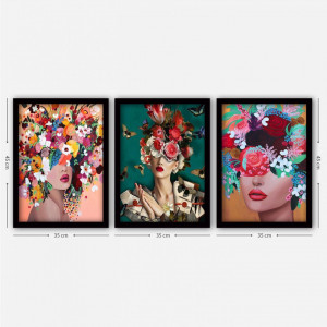 Set de 3 tablouri Mioli, multicolor, 35 x 45 cm - Img 2
