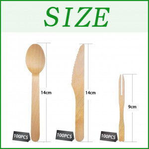 Set de 300 de tacamuri MEISHANG, lemn, natur,  9 -14 cm