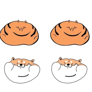 Set de 4 bureti pentru vase Kiuiom, alb/portocaliu/negru, 8 x 5,9 cm