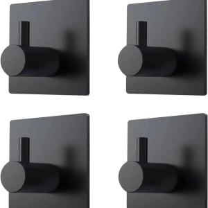 Set de 4 carlge pentru prosoape LackYork, otel inoxidabil, negru, 4,5 x 4,5 x 2,7 cm