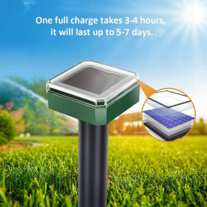 Set de 4 dispozitive cu incarcare solara pentru alungarea daunatorilor Wintfarm, metal/plastic, negru/verde - Img 4