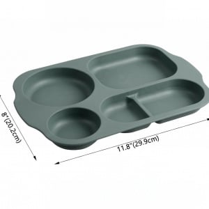 Set de 4 farfurii compartimentate pentru picnic Greentainer, PP, multicolor, 29,9 x 20, 2 cm