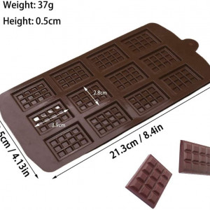 Set de 4 forme pentru ciocolata TASHELLS, maro, silicon, 10,5 x 21,3 cm - Img 4