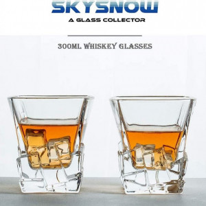 Set de 4 pahare de whisky SkySnow, sticla, transparent, 300 ml - Img 5