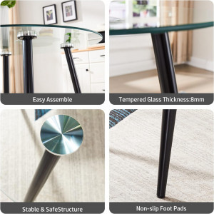 Set de 4 picioare pentru masa SICOTAS, metal, negru, 90 cm - Img 2