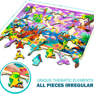 Set de 4 puzzle-uri cu 60 de piese Quokka, lemn, multicolor - Img 6