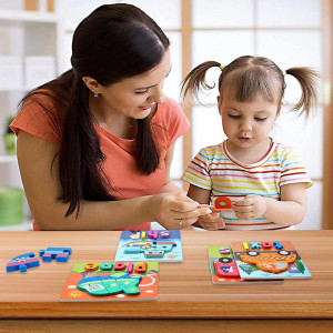 Set de 4 puzzle-uri pentru copii BBLIKE, 3D, lemn, multicolor, 14,5 x 18 cm - Img 3