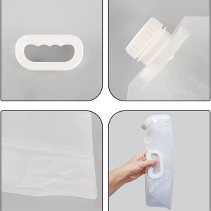 Set de 4 recipiente pliabile cu maner pentru apa Fasbet, plastic, transparent, 10 L,  38 x 41 cm 