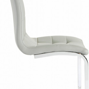 Set de 4 scaune LOLA din piele sintetica/metal, gri/argintiu, 52 x 54 x 101 cm - Img 5