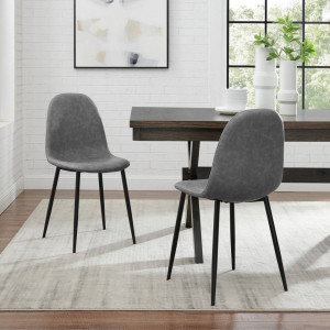 Set de 4 scaune Moody, tesătură / metal, gri/negru, 87 x 44 x 45 cm - Img 7