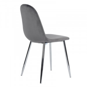 Set de 4 scaune Santa Clara, textil, gri/argintiu, 86 x 43 x 46 cm - Img 2