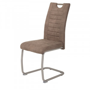 Set de 4 scaune tapitate Fenton, maro/argintiu, 98 x 43 x 59 cm - Img 6