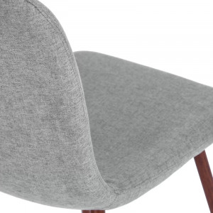Set de 4 scaune tapitate Guffey, lemn masiv/metal/bumbac, gri/maro, 45 x 42 x 88,5 cm