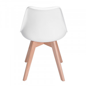 Set de 4 scaune tapitate Kaitlin, maro/alb, 82 x 42,5 x 46,5 cm - Img 5