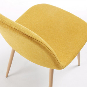 Set de 4 scaune tapitate Lamply, galben, 87 x 40 x 47 cm - Img 6