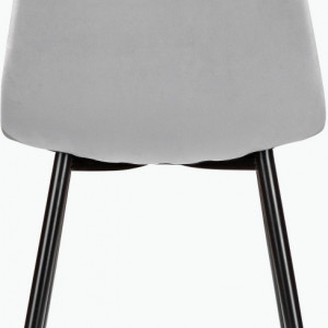 Set de 4 scaune tapitate Monza Eadwine, catifea/metal, gri/negru, 44x52x87 cm - Img 4