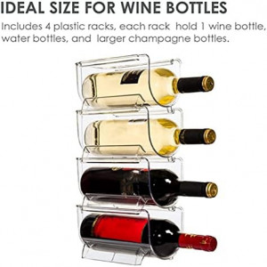 Set de 4 suporturi pentru sticle de vin , plastic, transparent - Img 2