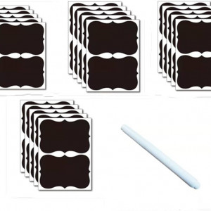 Set de 40 etichete si un marker TMHX, PVC, negru