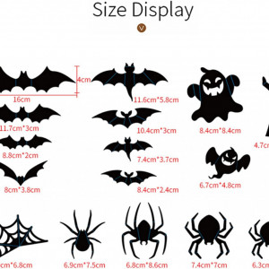 Set de 41 stickere pentru Halloween Buer Homie, PVC, negru - Img 4