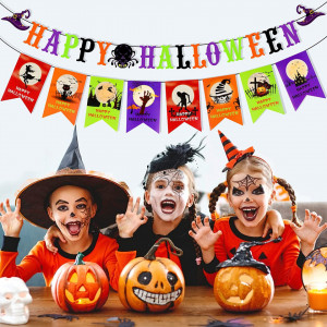 Set de 5 decoratiuni pentru Halloween Qpout, carton, multicolor - Img 3