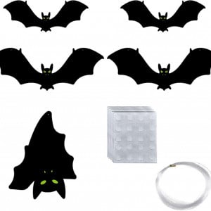 Set de 5 lilieci pentru Halloween TMRB Besty, plastic, negru - Img 1