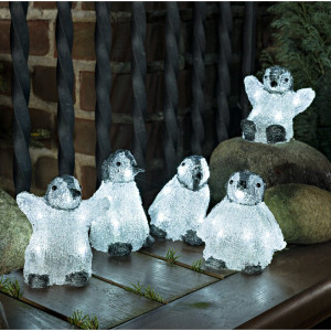 Set de 5 pinguini decorativi cu LED, 12 x 12 cm - Img 5