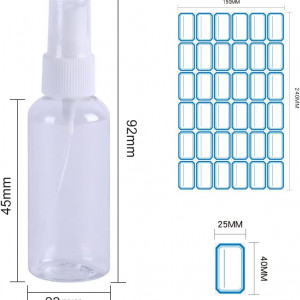 Set de 5 sticlute cu pulverizator si 36 etichete Bavooty, plastic/hartie, transparent, 92 x 22 mm - Img 6
