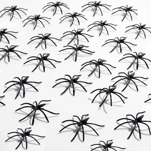 Set de 50 de paianjeni pentru Halloween, PVC, negru, 4,5 cm - Img 1