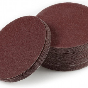 Set de 50 discuri abrazive Leontool, oxid de aluminiu, 120 granulatie, rosu, 10,1 cm