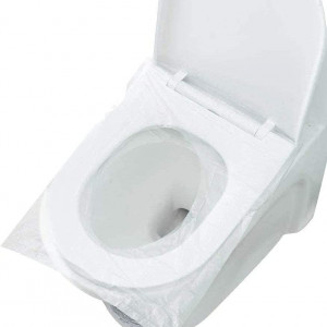 Set de 50 de folii de unica folosinta pentru scaunul de toaleta Meisuk, plastic, transparent, 17,7 x 28,7 cm