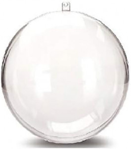 Set de 50 globuri de umplere pentru Craciun FAIRY TAIL, plastic, transparent, 4 cm