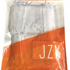Set de 50 saculeti Jzk, textil, alb, 7 x 9 cm - Img 2
