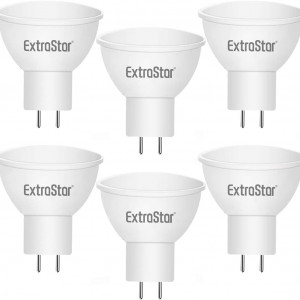 Set de 6 becuri ExtraStar, LED, metal/plastic, alb/argintiu, 5,5 x 5 cm, 6W