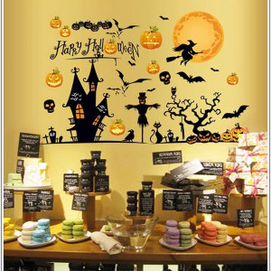 Set de 6 coli cu autocolante de Halloween Cytecedx, PVC, multicolor, 28 x 35 cm 