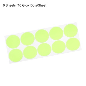 Set de 6 foi cu buline fosforescente Sourcing Map, polietilen tereftalat, verde 38 mm