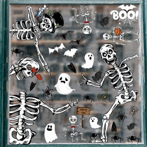 Set de 6 foi cu stickere pentru Halloween TBSCWYF, PVC, alb/negru - Img 1