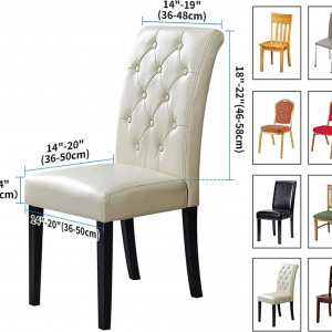 Set de 6 huse pentru scaune Shinesky, negru, poliester, 45 - 55 cm / 60-65 cm - Img 2