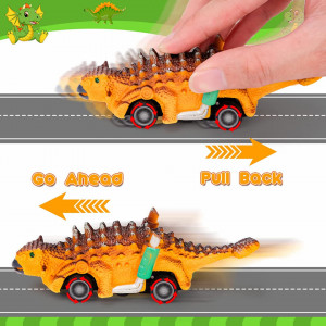 Set de 6 jucarii pentru copii 3-6 ani Fullove, model dinozaur, multicolor, 13 x 4,5 cm - Img 4