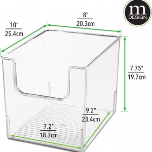 Set de 6 organizatoare mDesign, plastic, transparent, 25,4 x 19,7 x 20,3 cm - Img 2