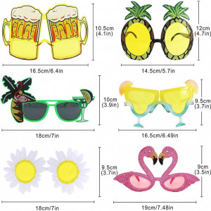 Set de 6 perechi de ochelari pentru recuzita foto JellnZs, Hawaiian Tropical, PPT, multicolor - Img 7