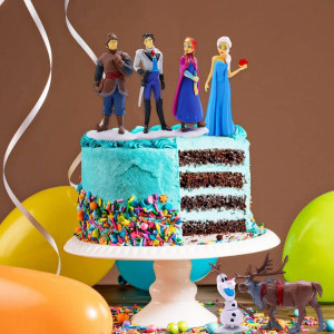 Set de 6 personaje Frozen pentru decorare tort Ropniik, plastic, multicolor, 6-10 cm - Img 2