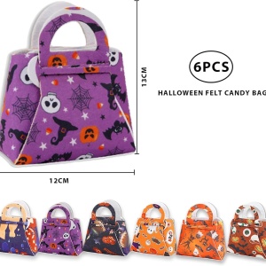 Set de 6 pungi pentru Halloween Yisscen, hartie, multicolor, 12 x 13 cm