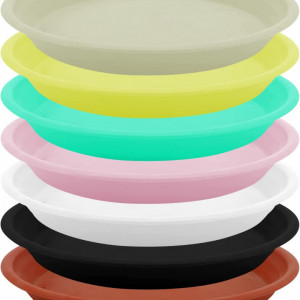 Set de 7 farfurii pentru ghivece Shineyoo, plastic, multicolor, 32,4 x 2,8 cm