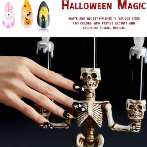 Set de 72 unghii pentru Halloween Vivid Stella, plastic, multicolor