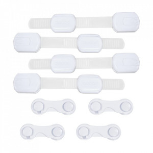 Set de 8 incuietori de siguranta pentru copii KoKoVac, plastic, alb, 19 cm / 9,5 cm - Img 1