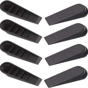 Set de 8 opritoare pentru usa Nuoshen, plastic, negru, 11,7 x 3,7 cm