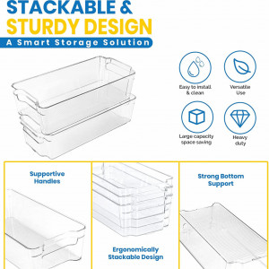 Set de 8 organizatoare pentru frigider Kichly, plastic, transparent - Img 5