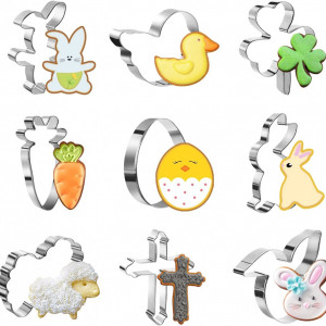 Set de 9 forme pentru prajituri Joyoldelf, model Paste, otel inoxidabil, argintiu - Img 7