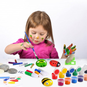Set de 9 pietre pentru pictura Wit & Work, negru, 6-8 cm