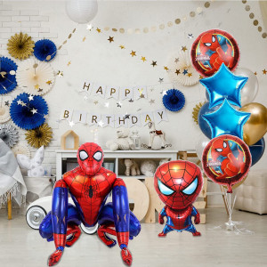 Set de baloane DGUSO, model Spider Man, 11 piese, folie, multicolor - Img 6